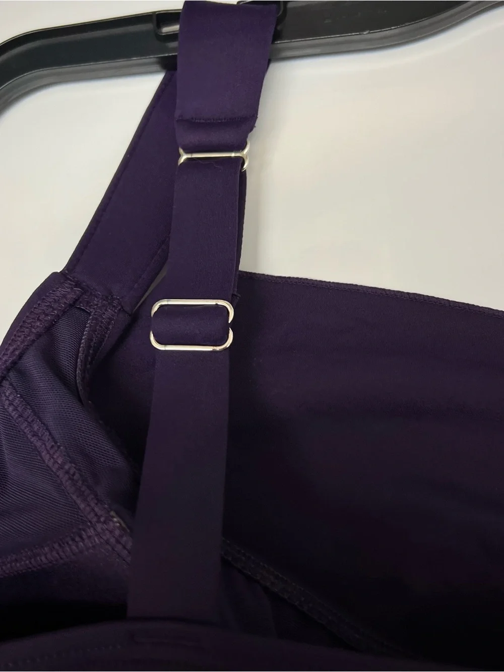 Lands End Built In Bra Adjustable Straps Eggplant Purple Tankini Top Sz 1X